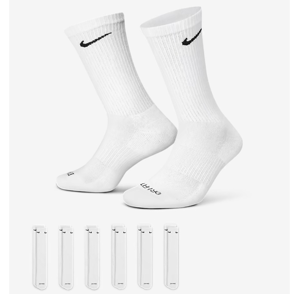 NIKE 
Training Crew Socks (6 Pairs)
Nike Everyday Cushioned
